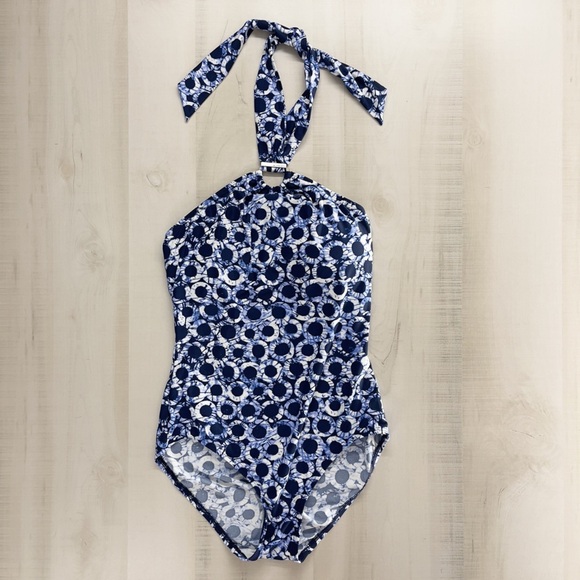 MICHAEL KORS tie dye printed halter one piece sexy slimming swimsuit vacation 8 - Picture 1 of 9